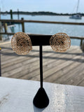 Drift Spiral — Woven Gold Studs