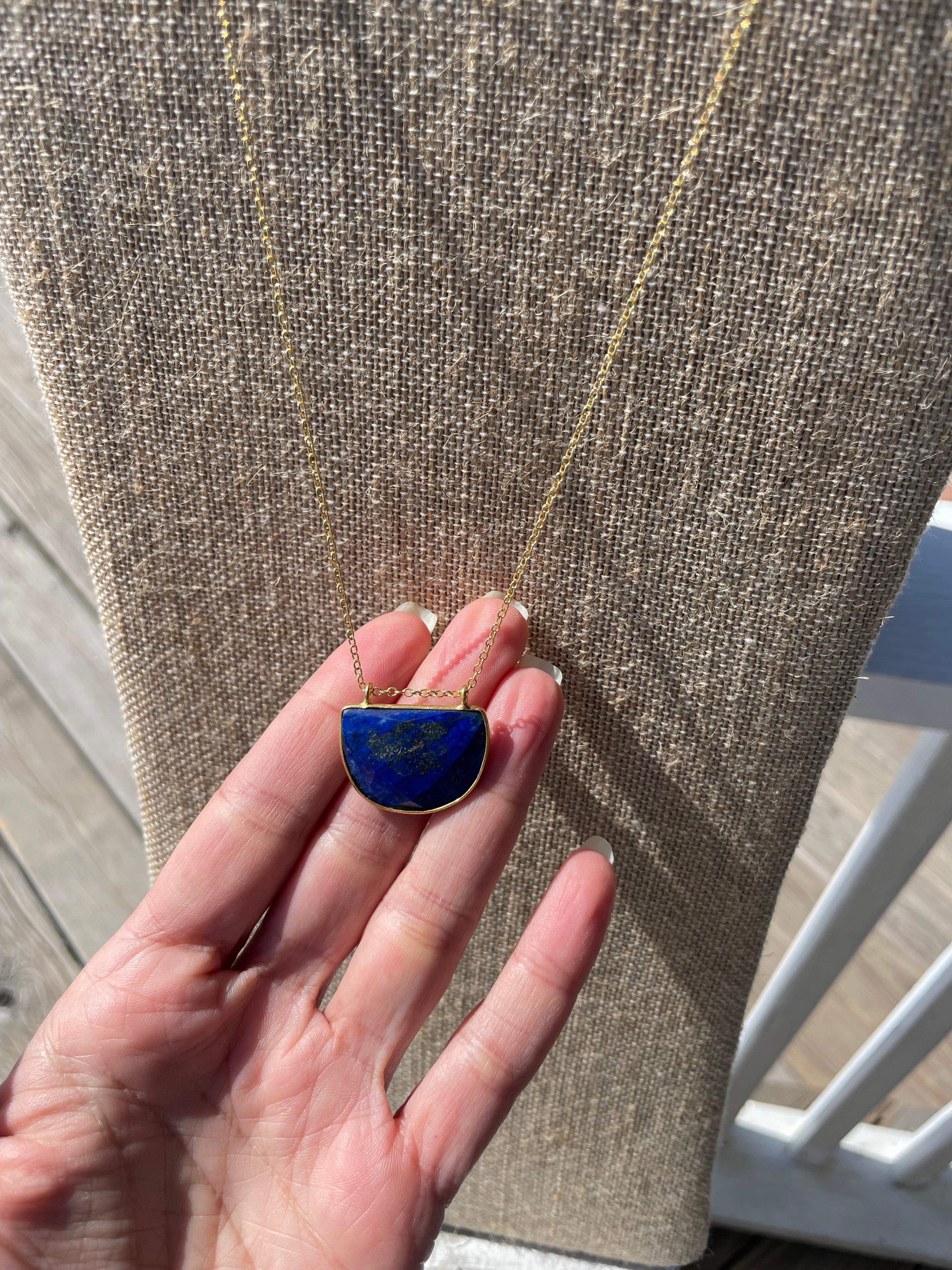 Deep Current
Lapis Pendant Necklace · 18.5”