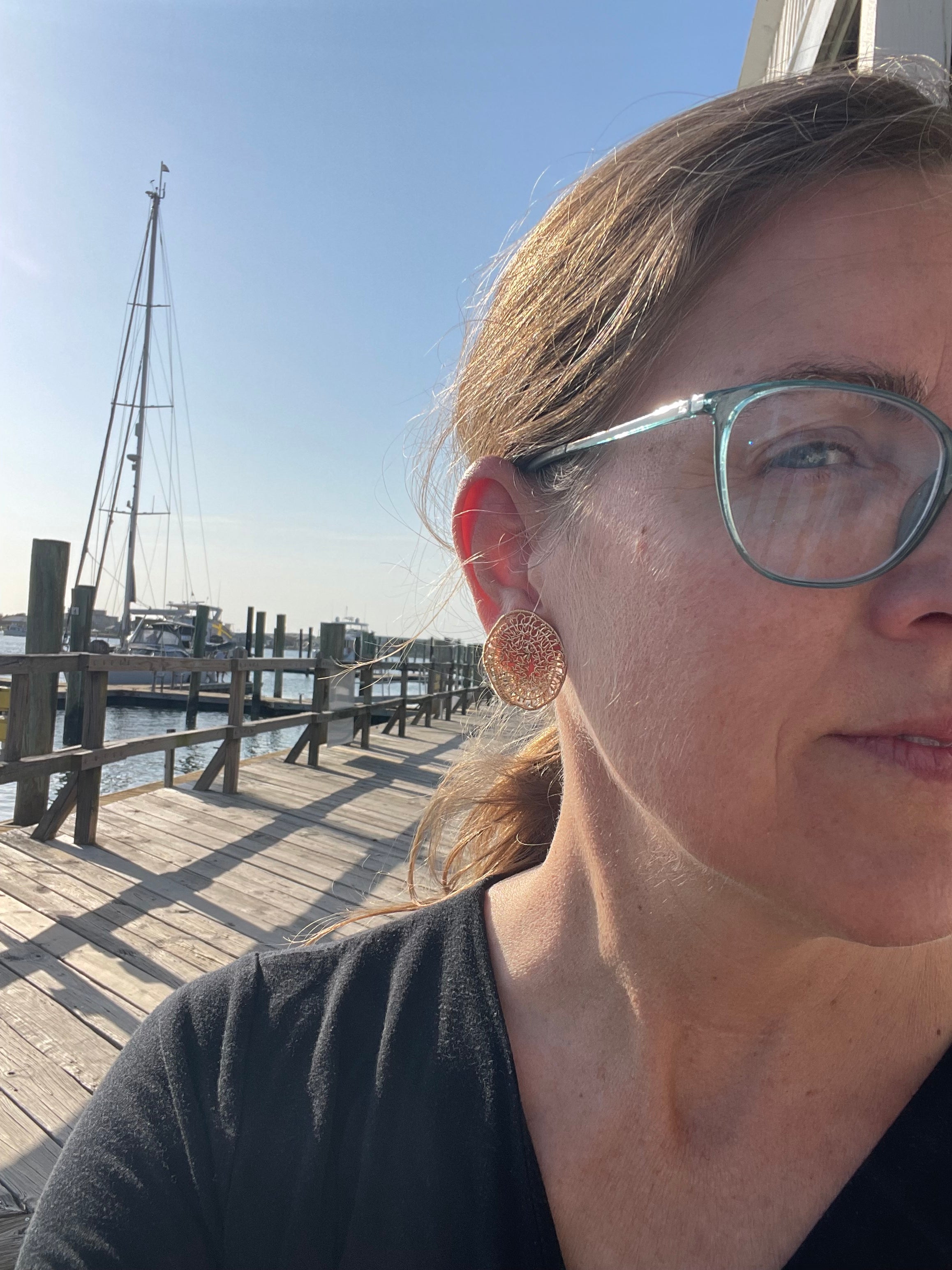 Drift Spiral — Woven Gold Studs