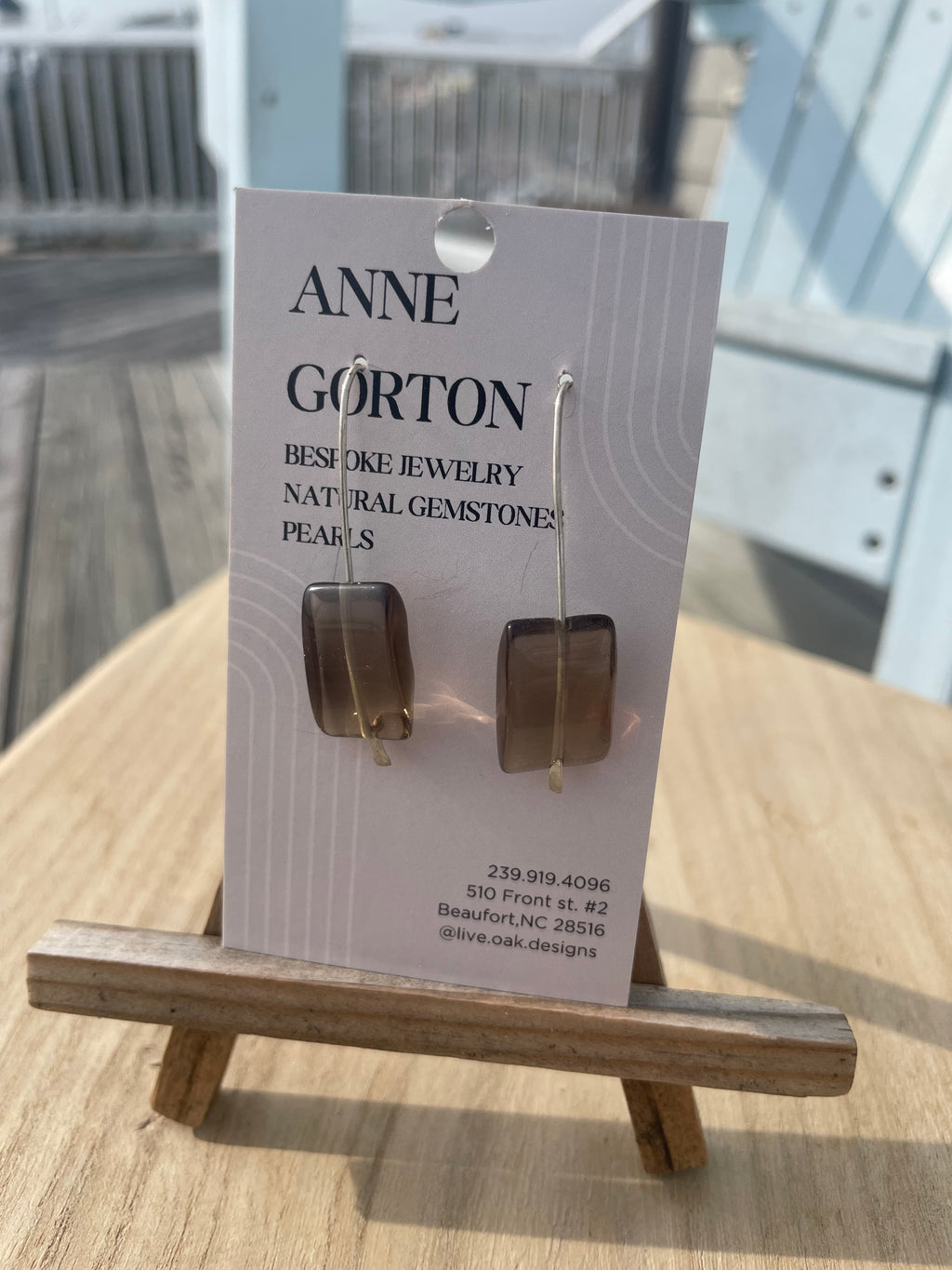 Smoky Horizon Drops  Smoky Quartz on Argentium threaders