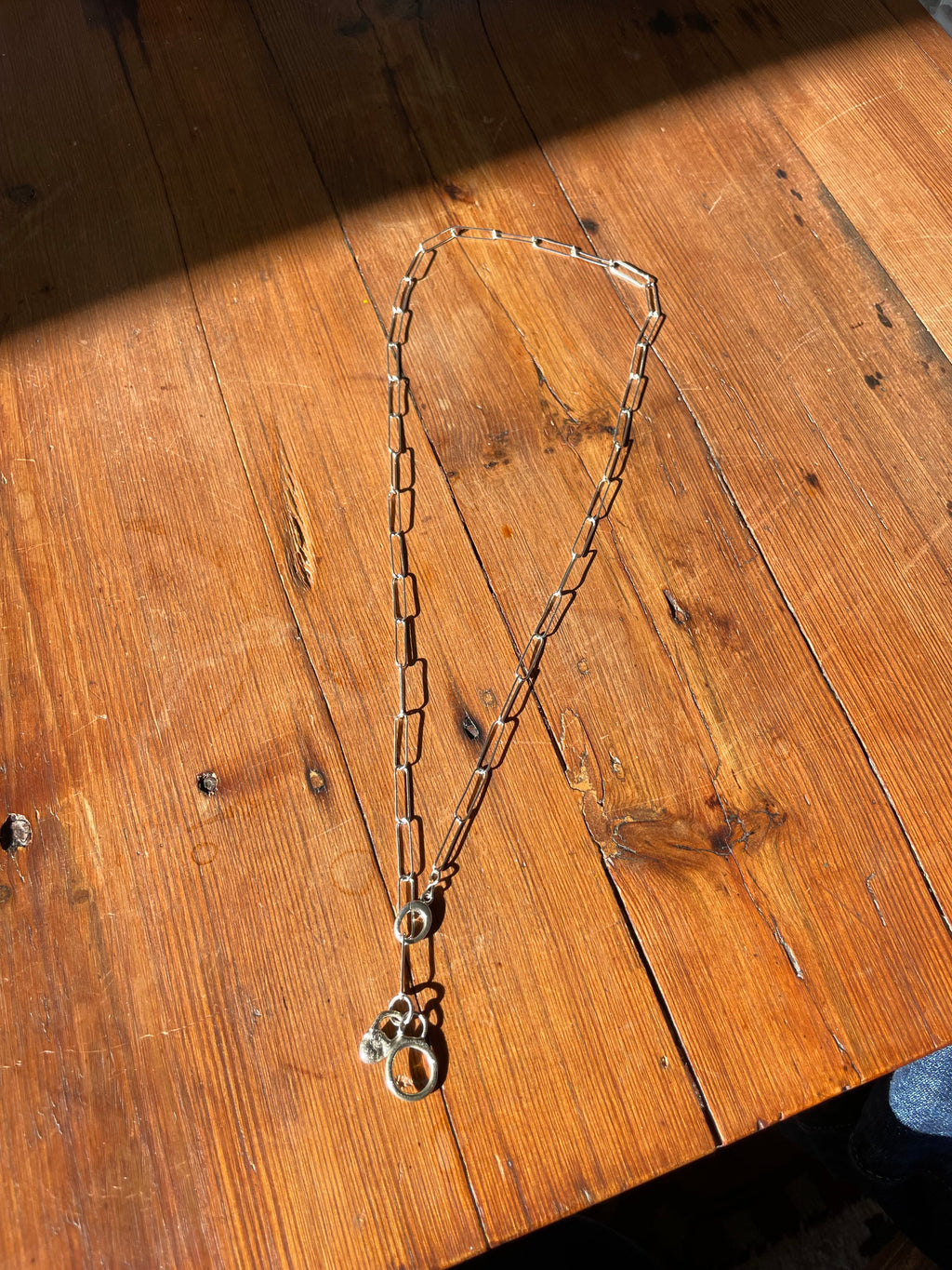 Long Line
Sterling Silver Chain with Forged Drops