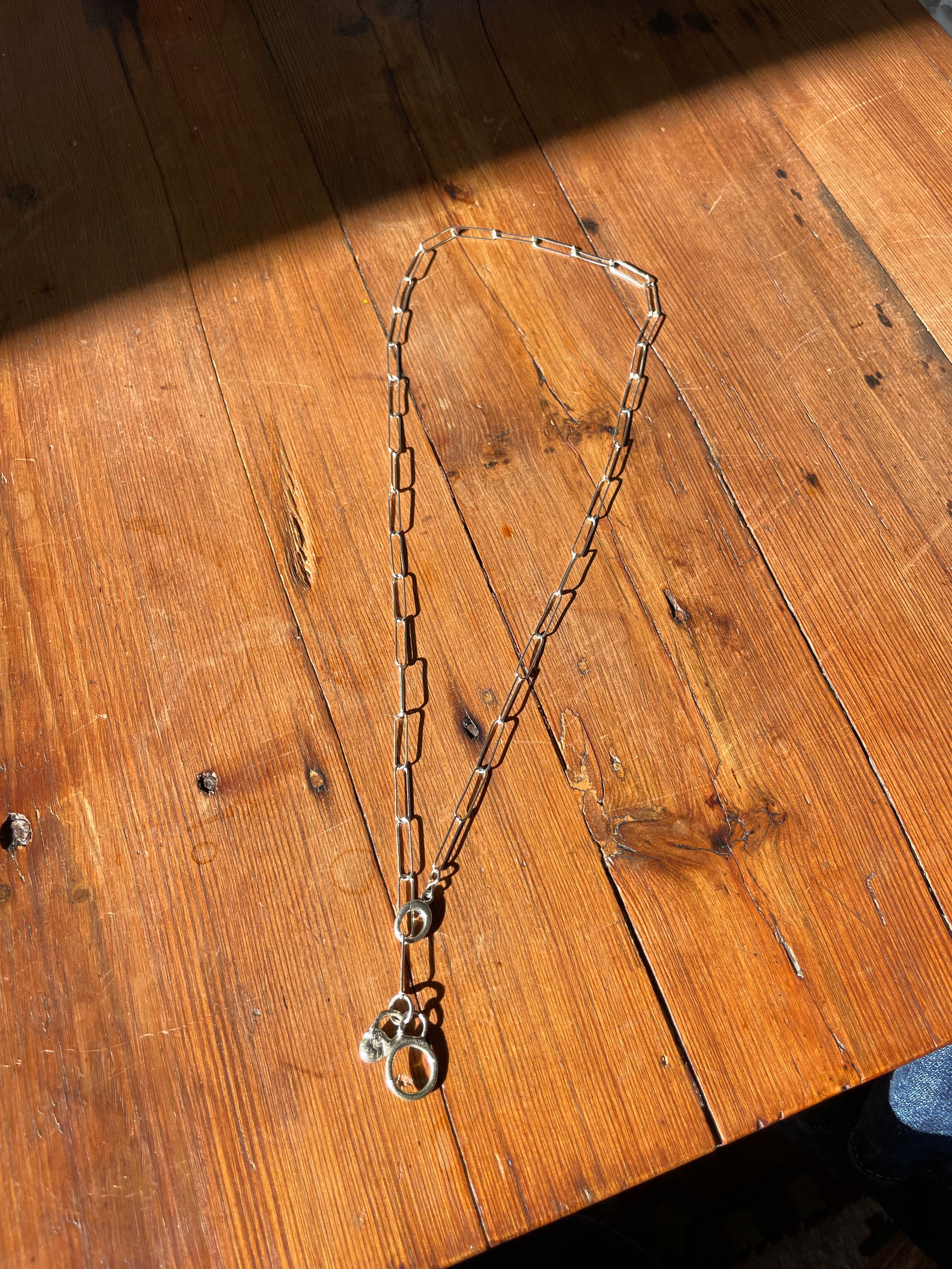 Long Line
Sterling Silver Chain with Forged Drops
