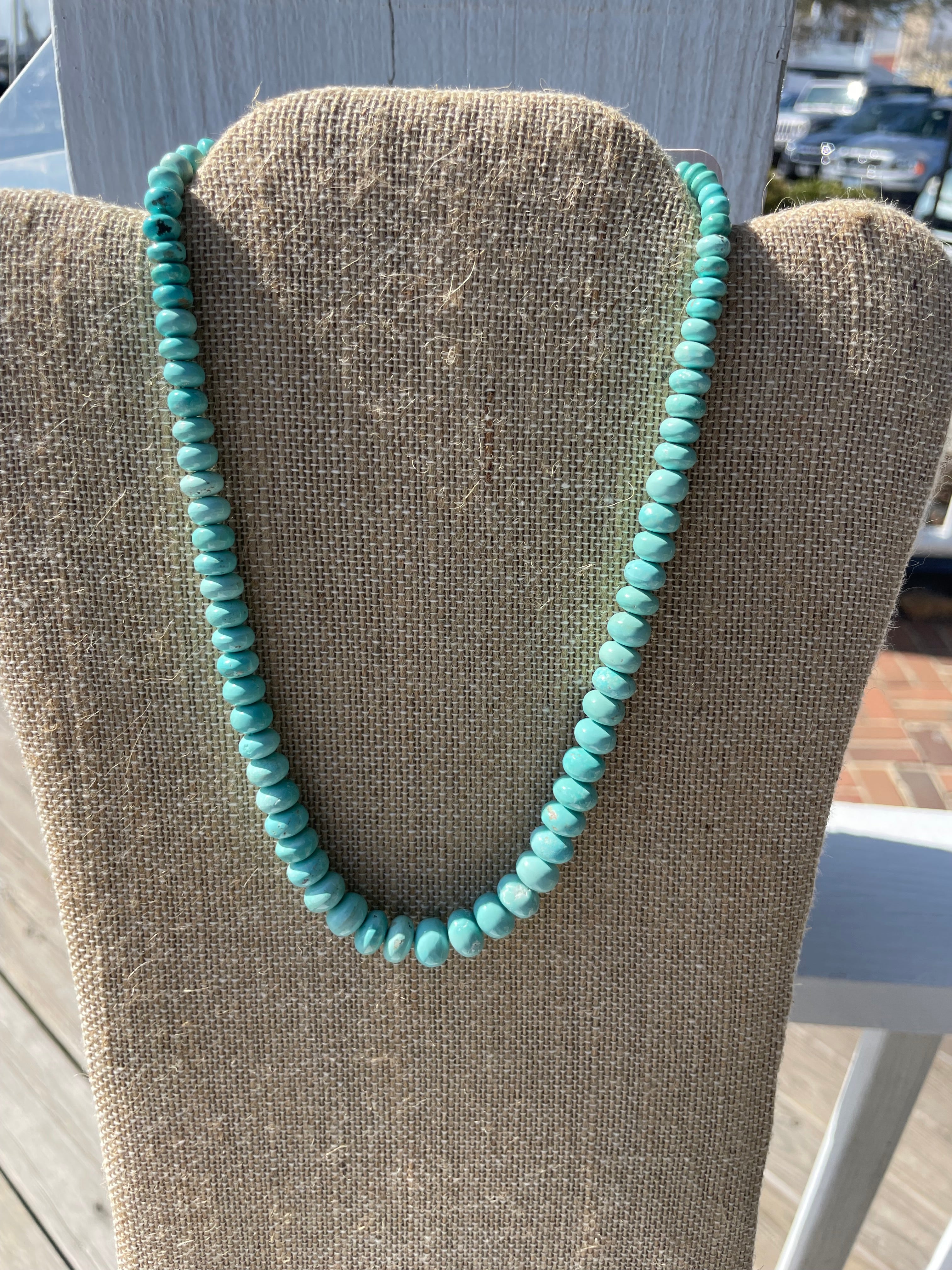 High Tide
Mongolian Turquoise Necklace · 17“