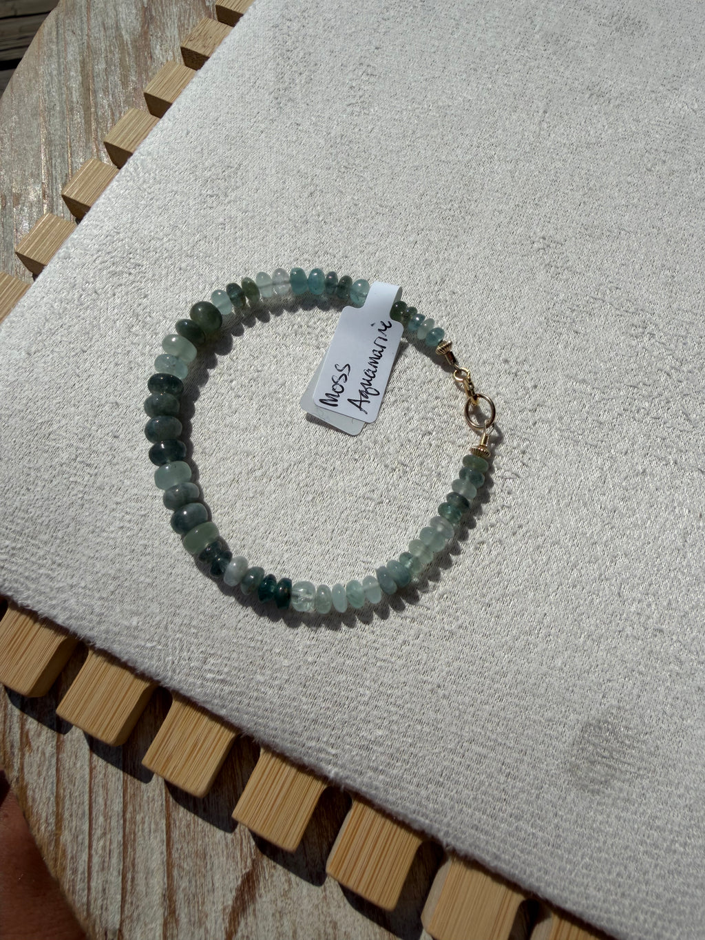 Tide & Talisman — Shallow Water Moss Aquamarine Bracelet