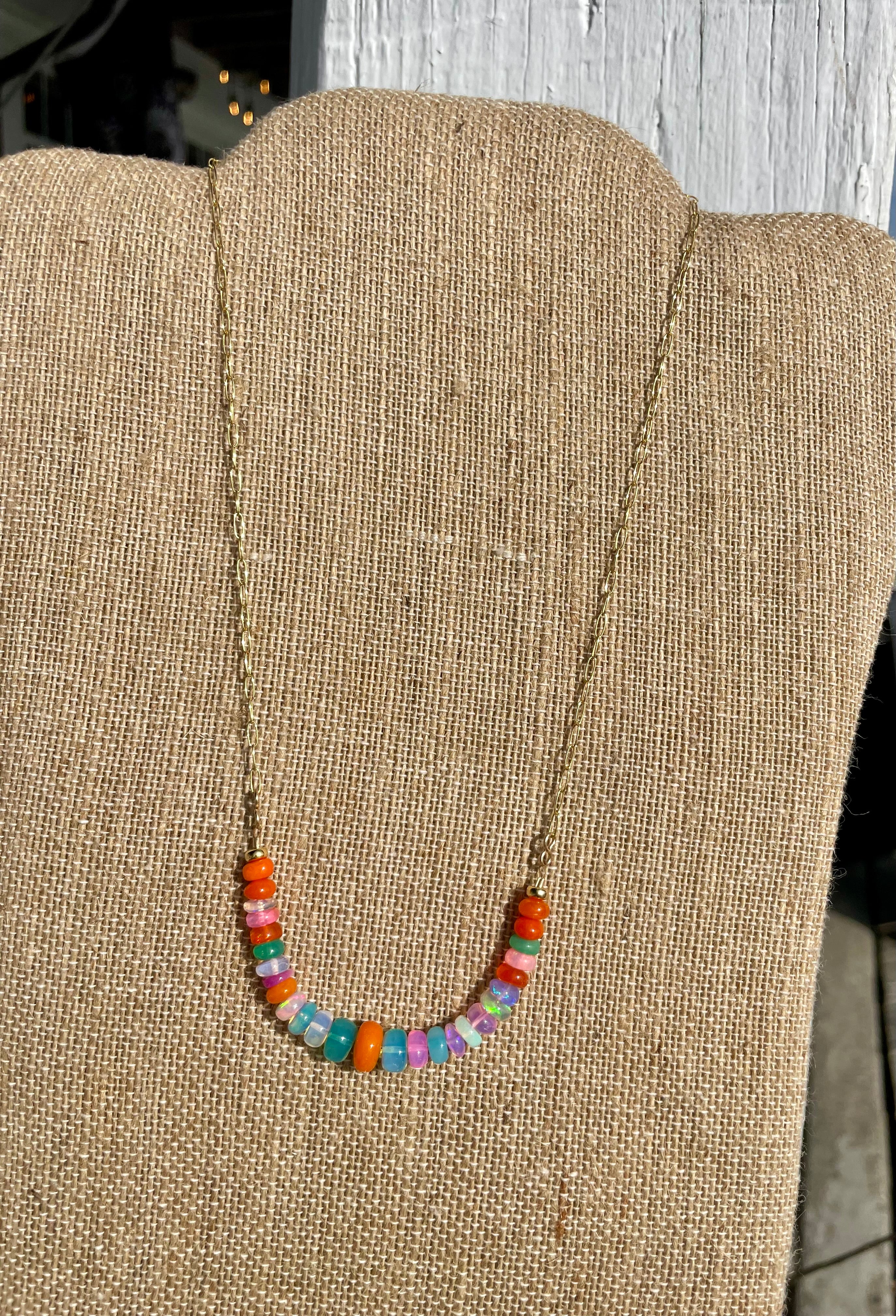 Confetti Light
Multicolor Ethiopian Opal Necklace, 17”
