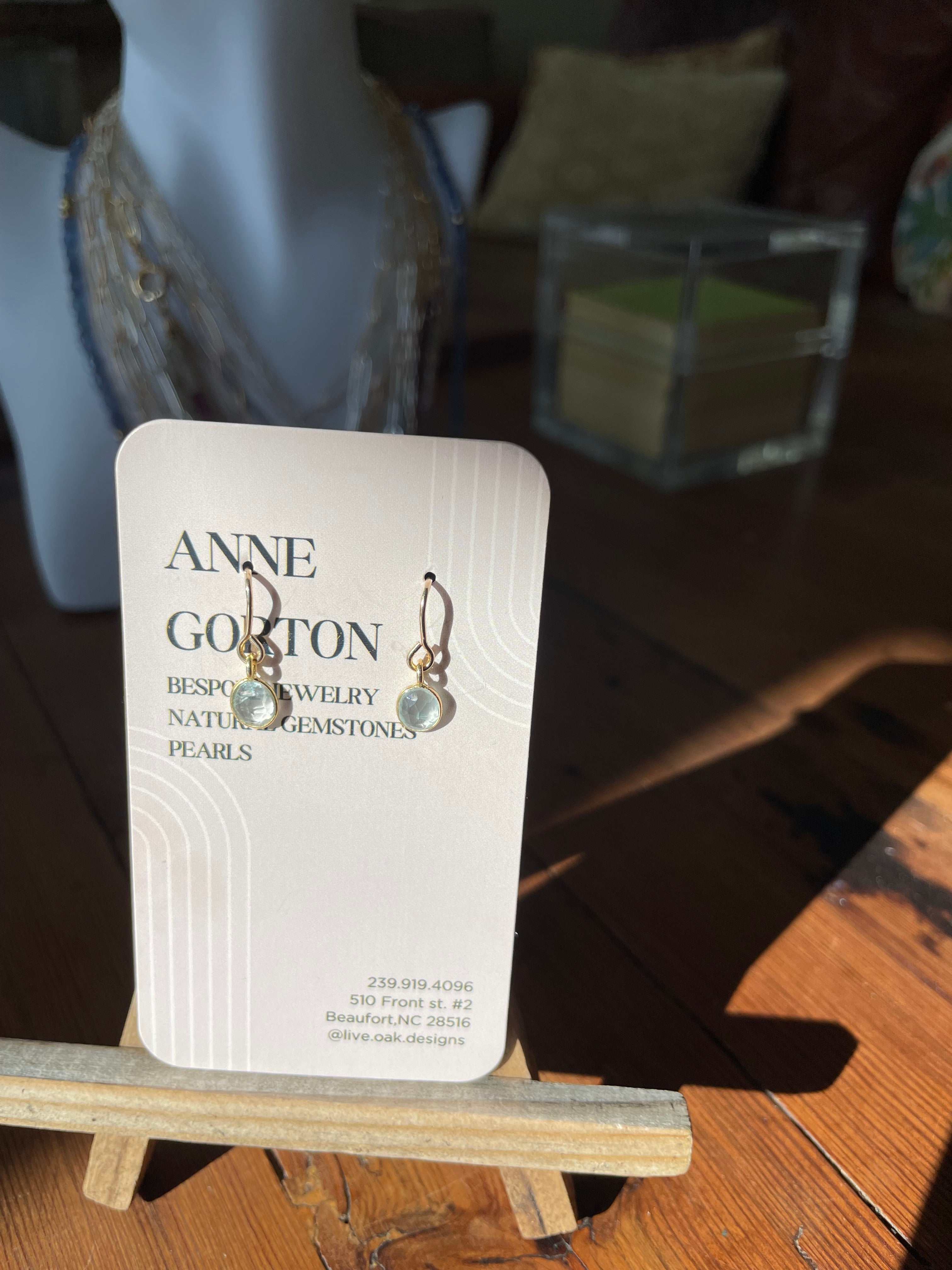 Tidepool Light – Aquamarine Drop Earrings in Gold Fill