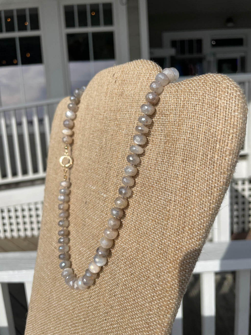 Mystic Moonstone — Lunar Veil Moonstone Strand, 17”