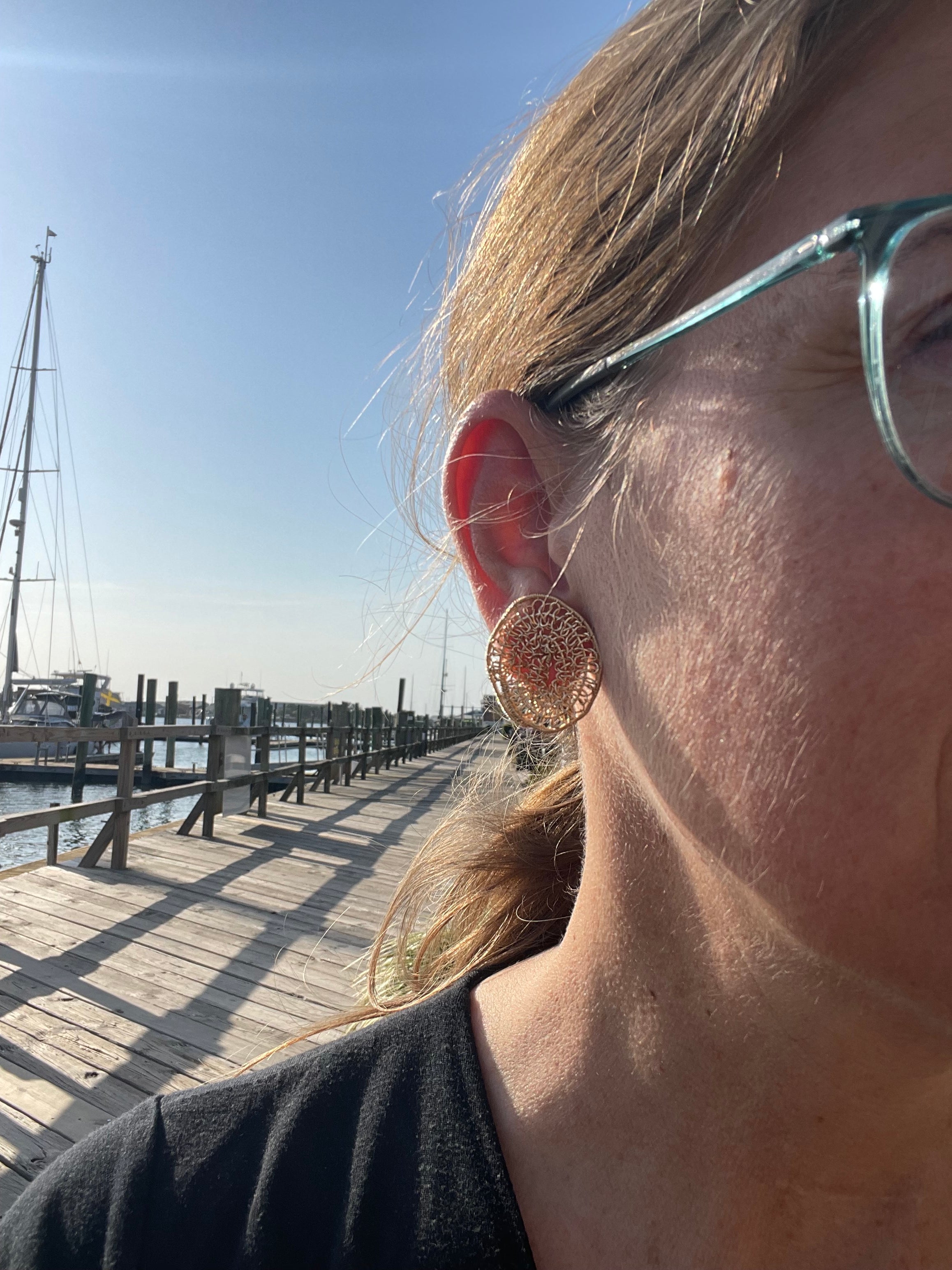 Drift Spiral — Woven Gold Studs