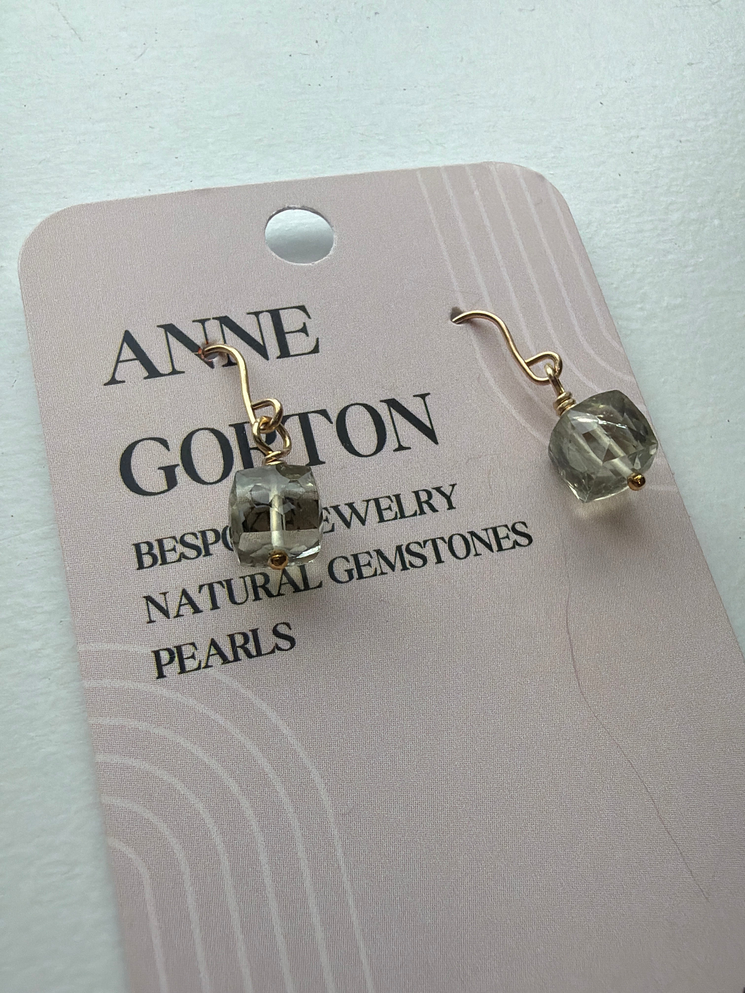 Sea Glass Light Green Amethyst Drop Earrings