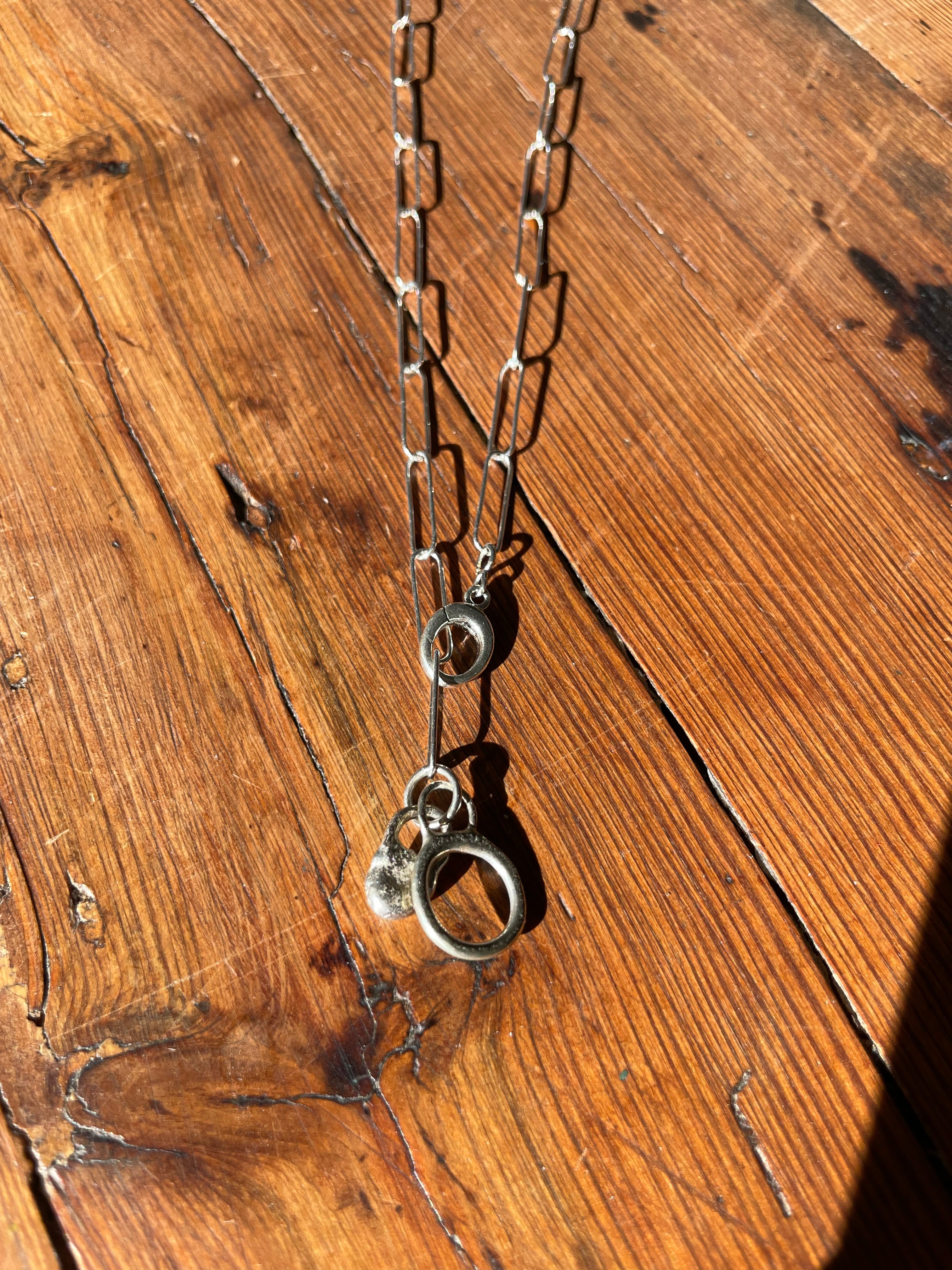 Long Line
Sterling Silver Chain with Forged Drops