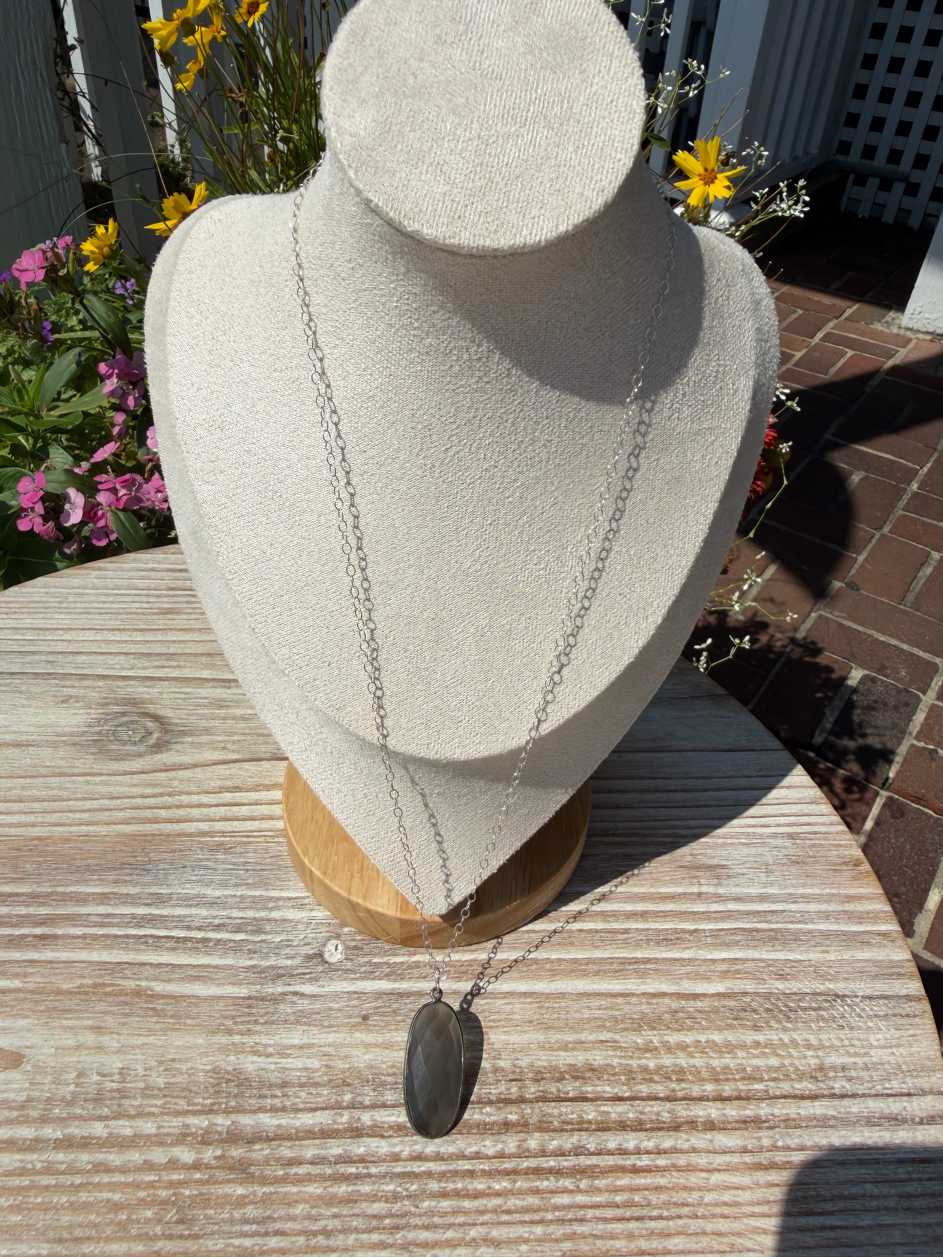 Tide & Talisman — Silver Light Moonstone Necklace