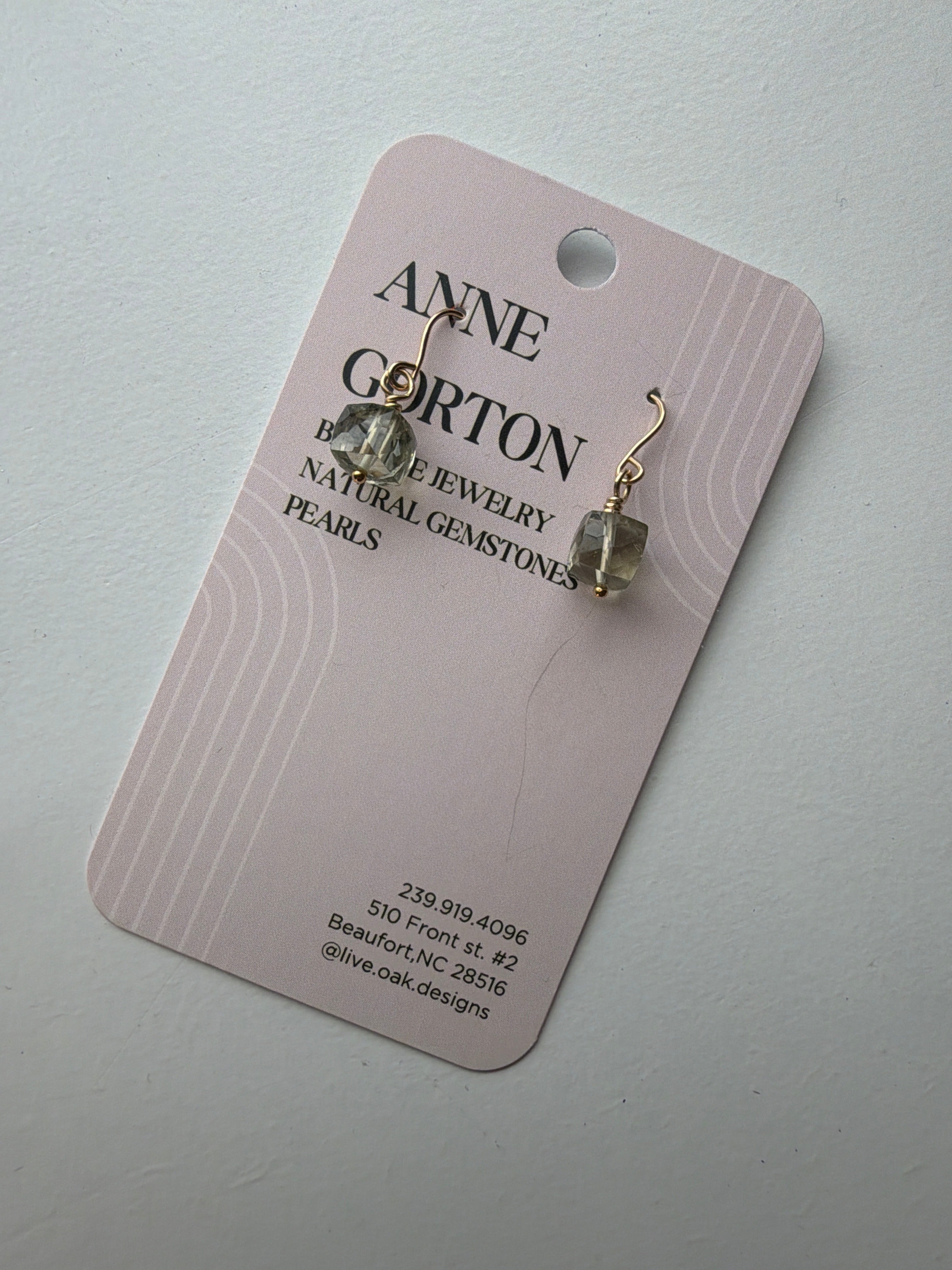 Sea Glass Light Green Amethyst Drop Earrings