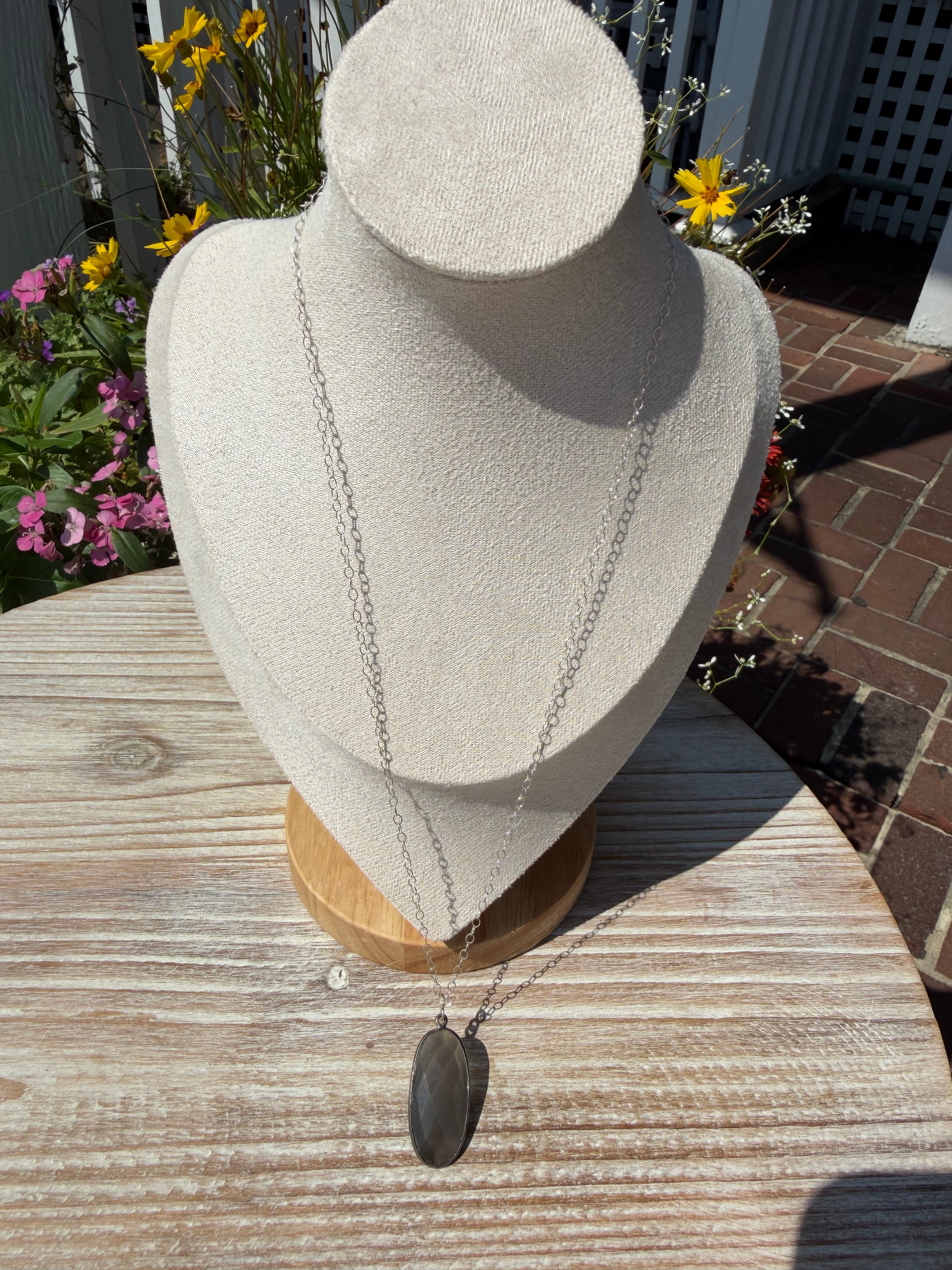 Tide & Talisman — Silver Light Moonstone Necklace
