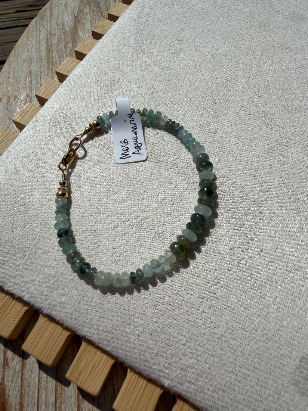 Tide & Talisman — Shallow Water Moss Aquamarine Bracelet