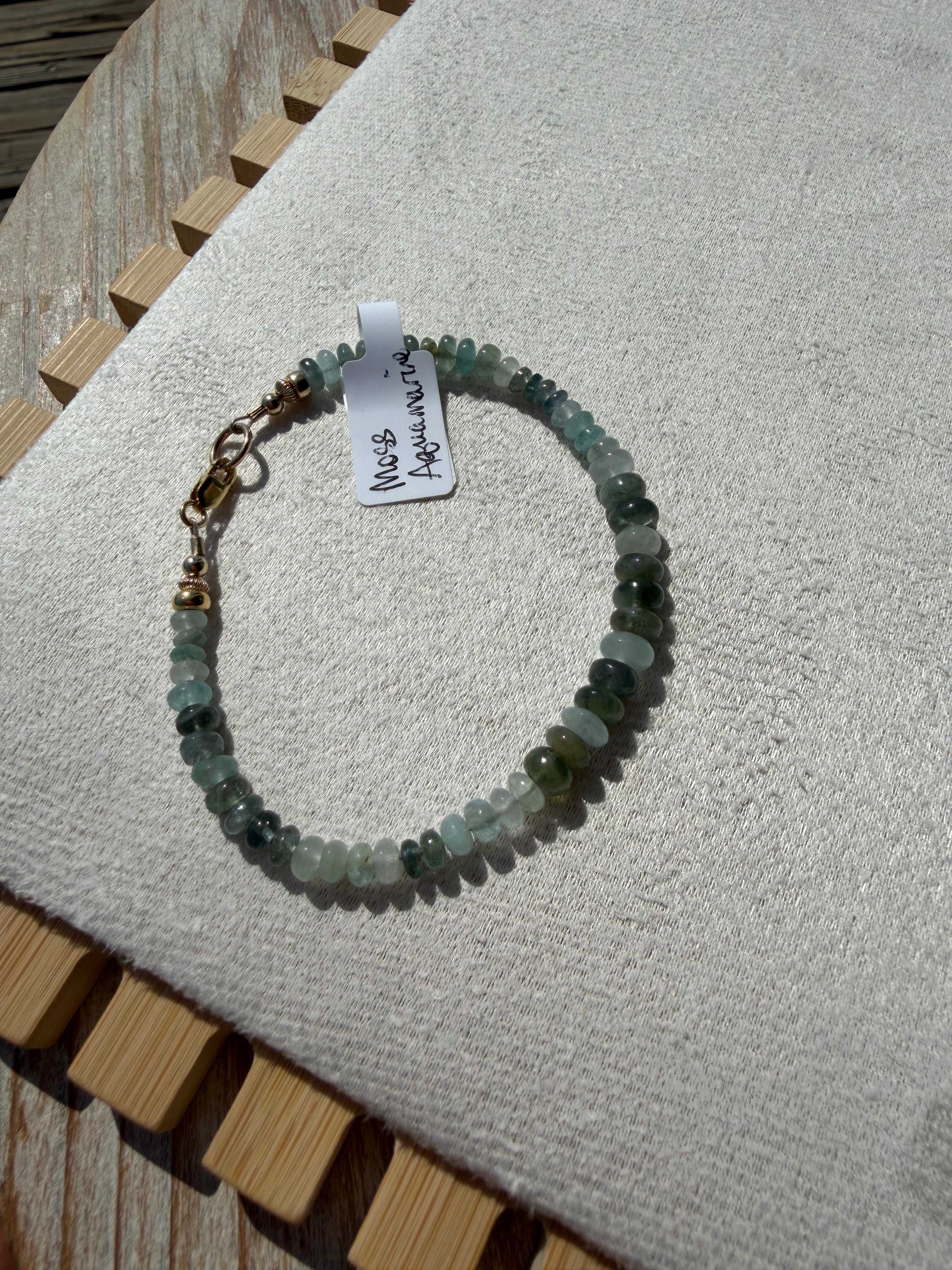 Tide & Talisman — Shallow Water Moss Aquamarine Bracelet